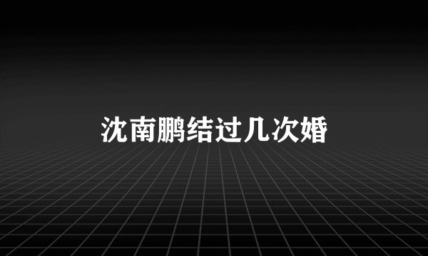 沈南鹏结过几次婚