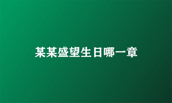 某某盛望生日哪一章