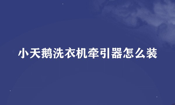 小天鹅洗衣机牵引器怎么装