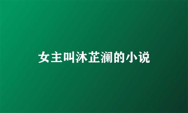 女主叫沐芷澜的小说