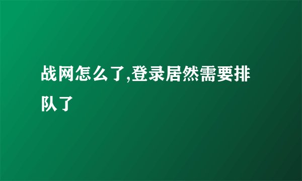 战网怎么了,登录居然需要排队了