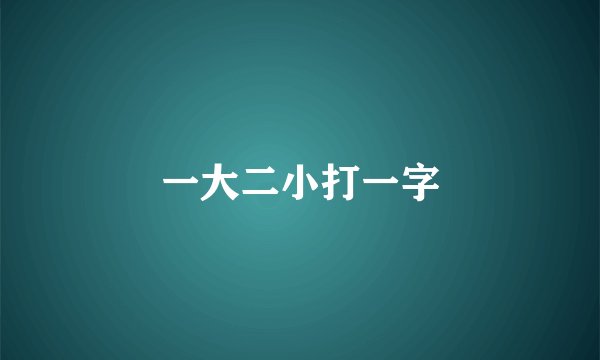 一大二小打一字