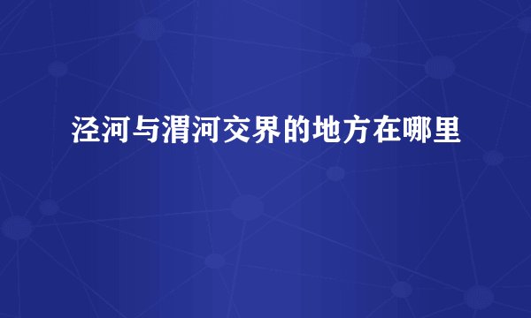 泾河与渭河交界的地方在哪里