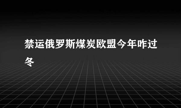 禁运俄罗斯煤炭欧盟今年咋过冬