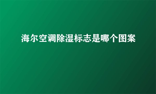 海尔空调除湿标志是哪个图案