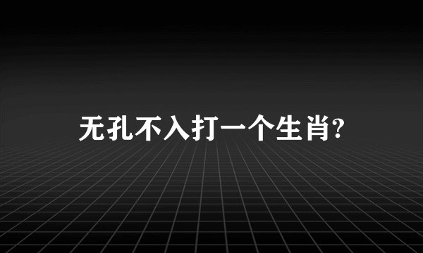 无孔不入打一个生肖?