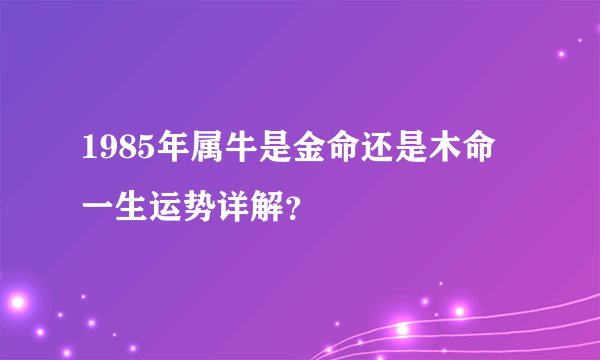 1985年属牛是金命还是木命 一生运势详解？