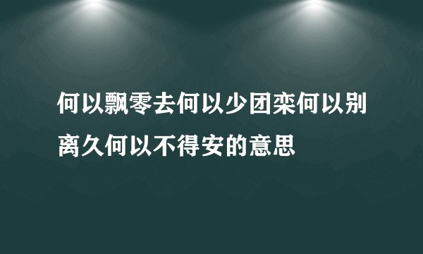 何以飘零去何以少团栾何以别离久何以不得安的意思