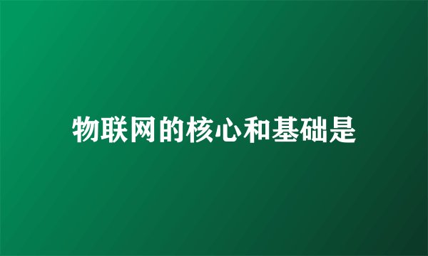 物联网的核心和基础是