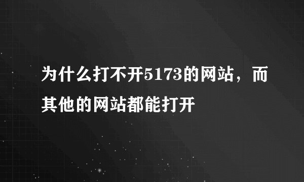 为什么打不开5173的网站，而其他的网站都能打开