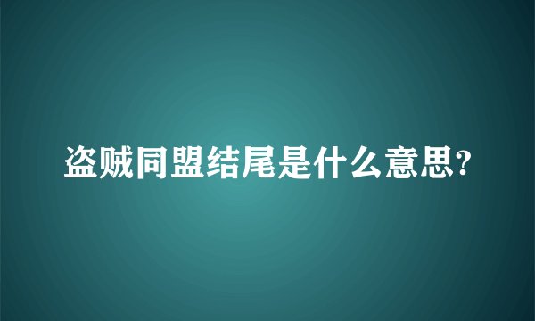 盗贼同盟结尾是什么意思?