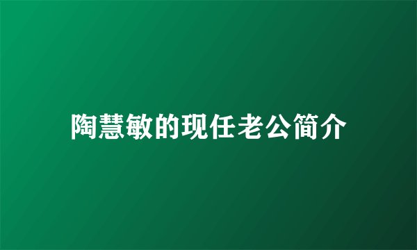 陶慧敏的现任老公简介