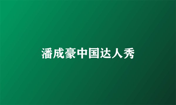 潘成豪中国达人秀