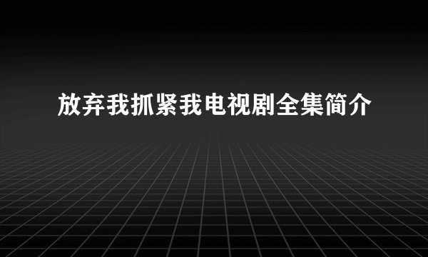 放弃我抓紧我电视剧全集简介