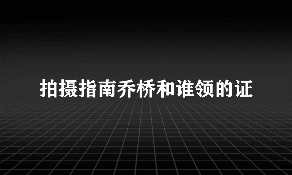 拍摄指南乔桥和谁领的证
