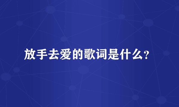 放手去爱的歌词是什么？