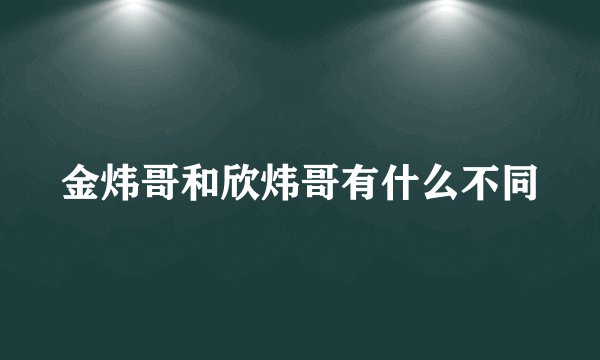 金炜哥和欣炜哥有什么不同