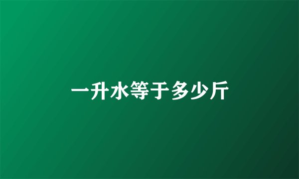 一升水等于多少斤