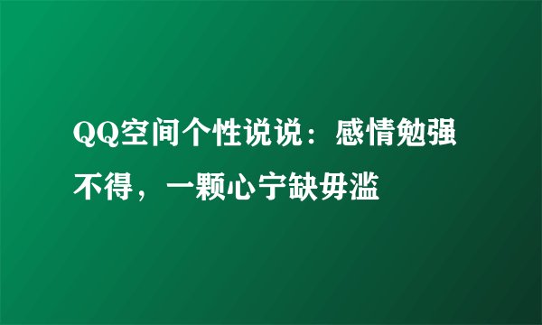 QQ空间个性说说：感情勉强不得，一颗心宁缺毋滥