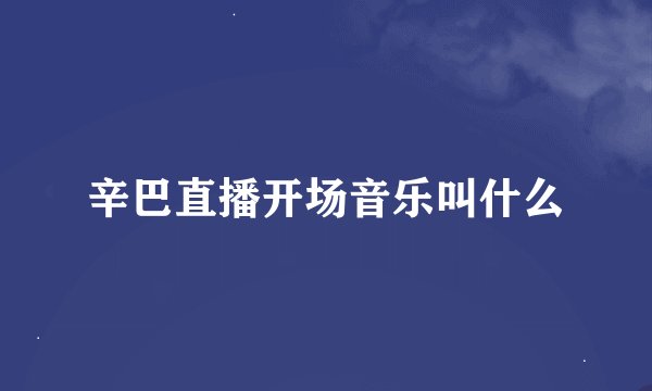 辛巴直播开场音乐叫什么