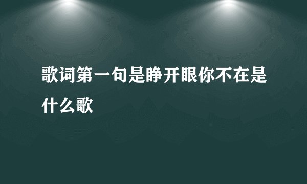 歌词第一句是睁开眼你不在是什么歌