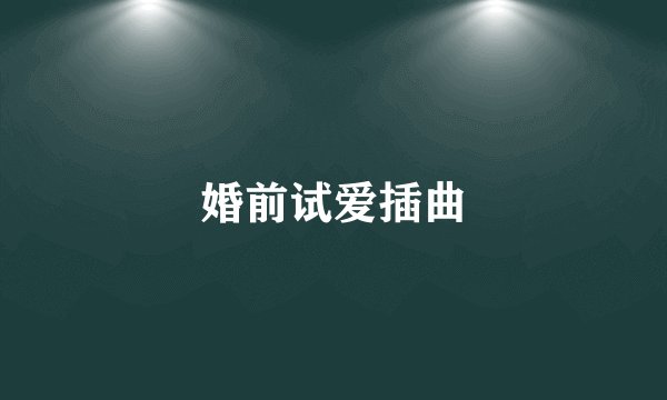 婚前试爱插曲
