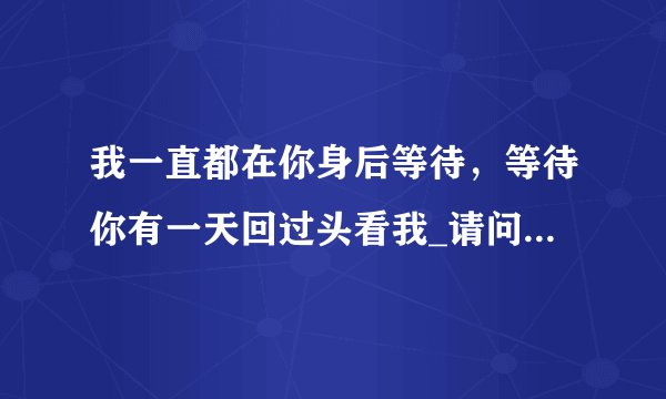 我一直都在你身后等待，等待你有一天回过头看我_请问这句歌词的出处，谢谢