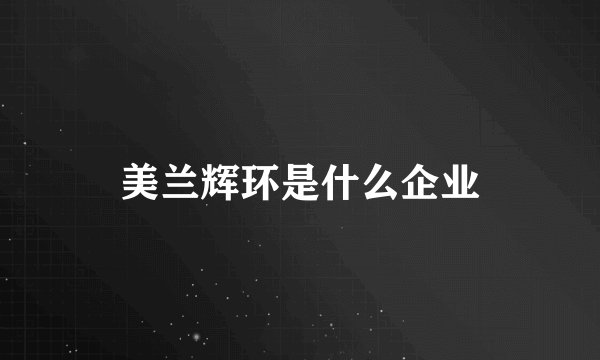美兰辉环是什么企业