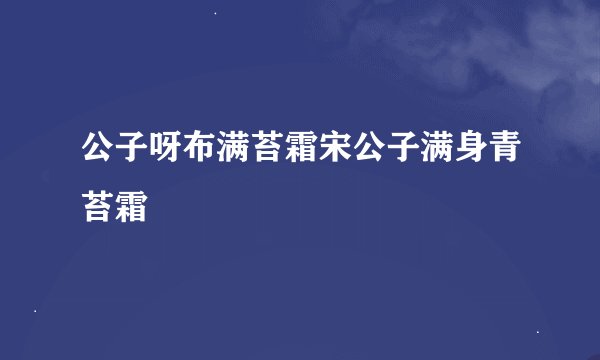 公子呀布满苔霜宋公子满身青苔霜