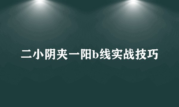 二小阴夹一阳b线实战技巧