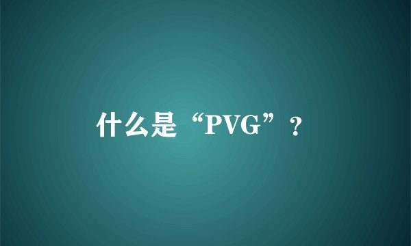 什么是“PVG”？