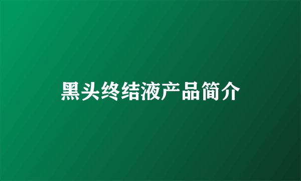 黑头终结液产品简介