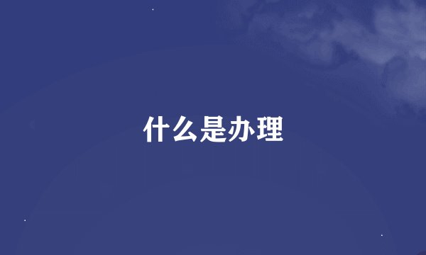 什么是办理