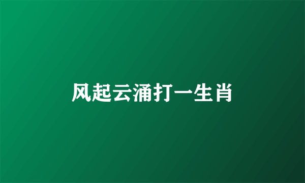 风起云涌打一生肖