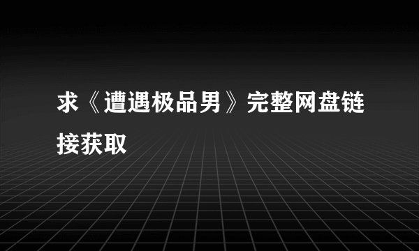 求《遭遇极品男》完整网盘链接获取