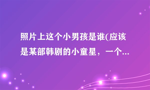 照片上这个小男孩是谁(应该是某部韩剧的小童星，一个很可爱的小男孩)