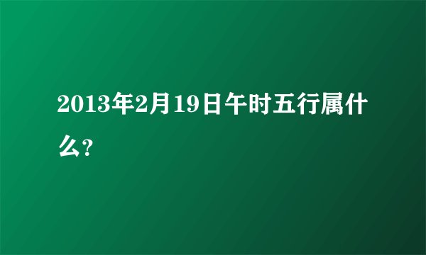 2013年2月19日午时五行属什么？