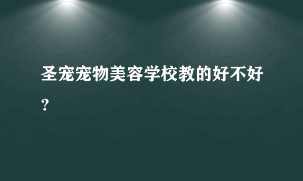 圣宠宠物美容学校教的好不好？