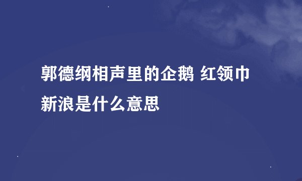 郭德纲相声里的企鹅 红领巾 新浪是什么意思