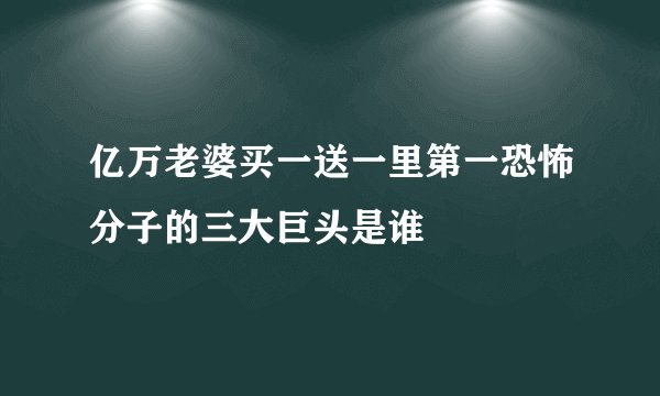 亿万老婆买一送一里第一恐怖分子的三大巨头是谁