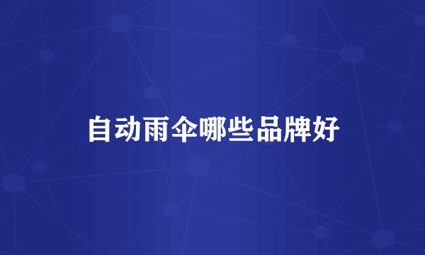 自动雨伞哪些品牌好