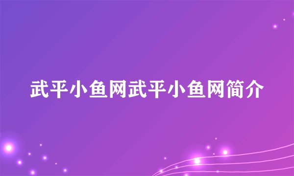 武平小鱼网武平小鱼网简介