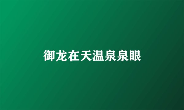 御龙在天温泉泉眼