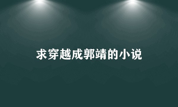 求穿越成郭靖的小说