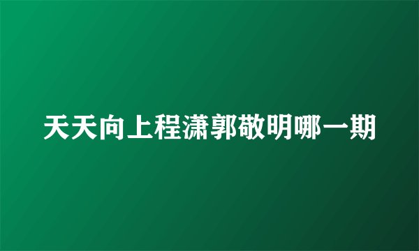 天天向上程潇郭敬明哪一期