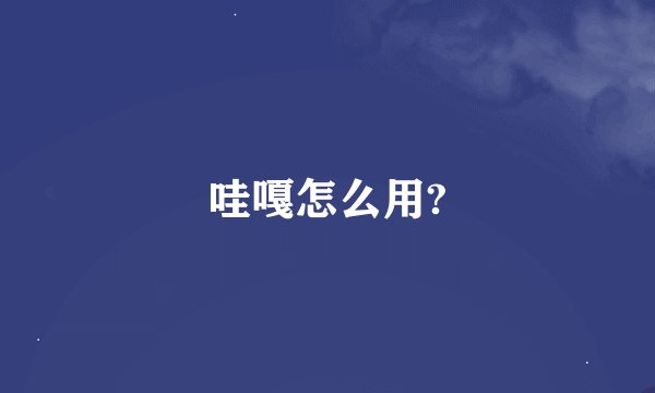 哇嘎怎么用?