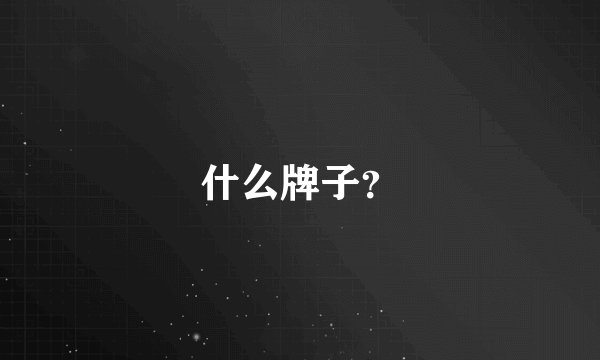 什么牌子？