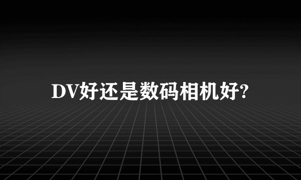 DV好还是数码相机好?