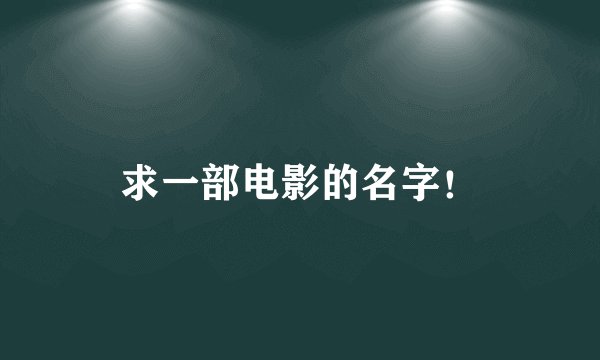 求一部电影的名字！