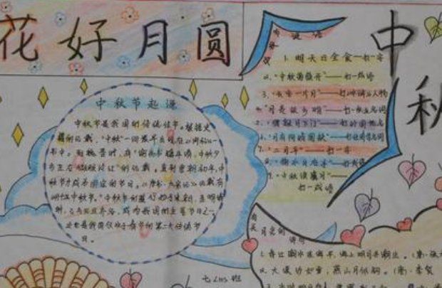 中秋节手抄报一等奖 三年级
